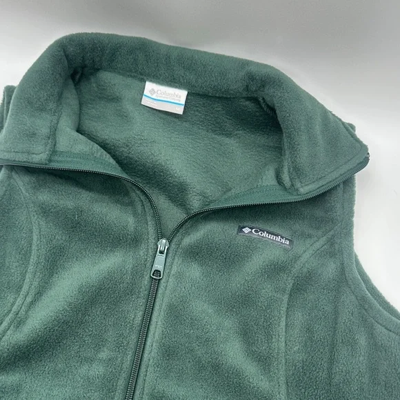 Columbia Dark Green Fleece Vest - Picture 2 of 4